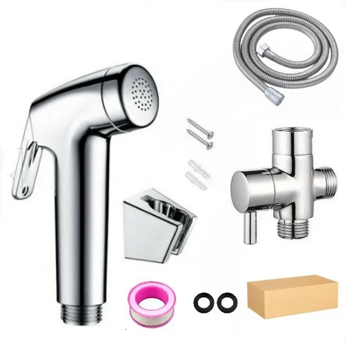 Wholesale Price Bathroom Washing Faucet Chrome Plastic Shattaf Spray Machine Handheld Bidet Sprayer for Toilet
