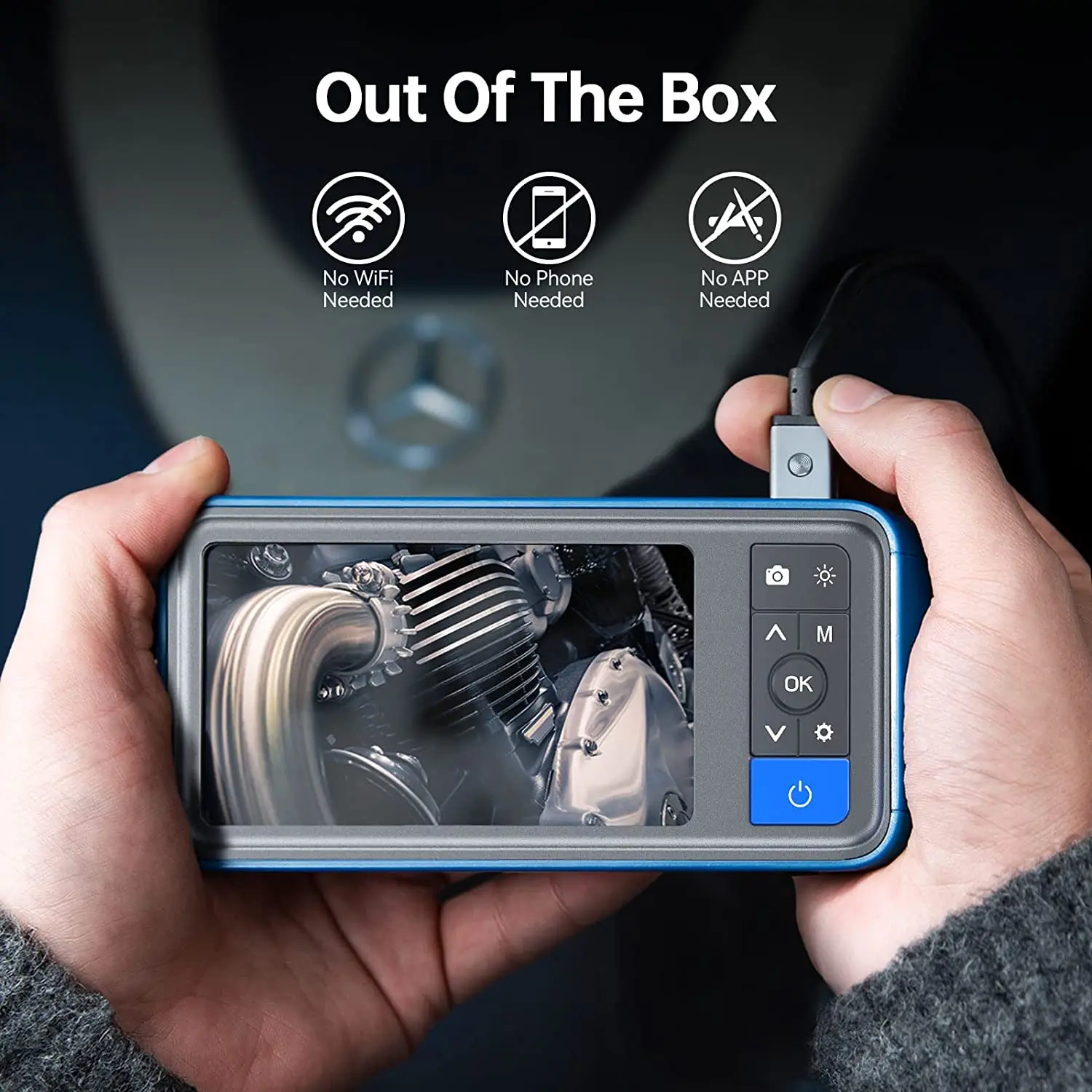 TESLONG New Design Triple Lens Borescope Camera IP67 Waterproof Multi Vehicle Diagnostic Tool Industrial Video Inspection Camera