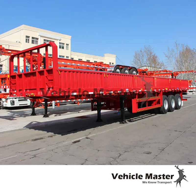 Vehicle Master Bulk cargo sidewall trailer side board flatbed trailer 3 axle semi trailer with side wall