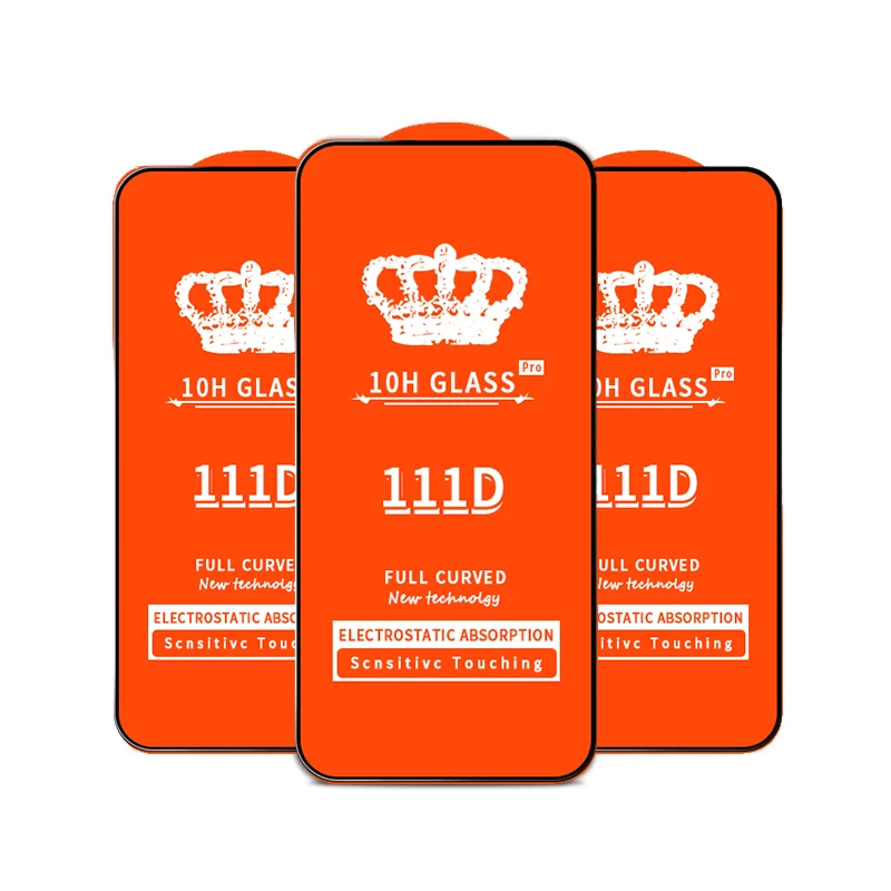 2022 Hot Sell 111D Full Coverage Flue Glue Shock Resistant Bubble Free Tempered Glass Screen Protector For Iphone 14 13 12 11