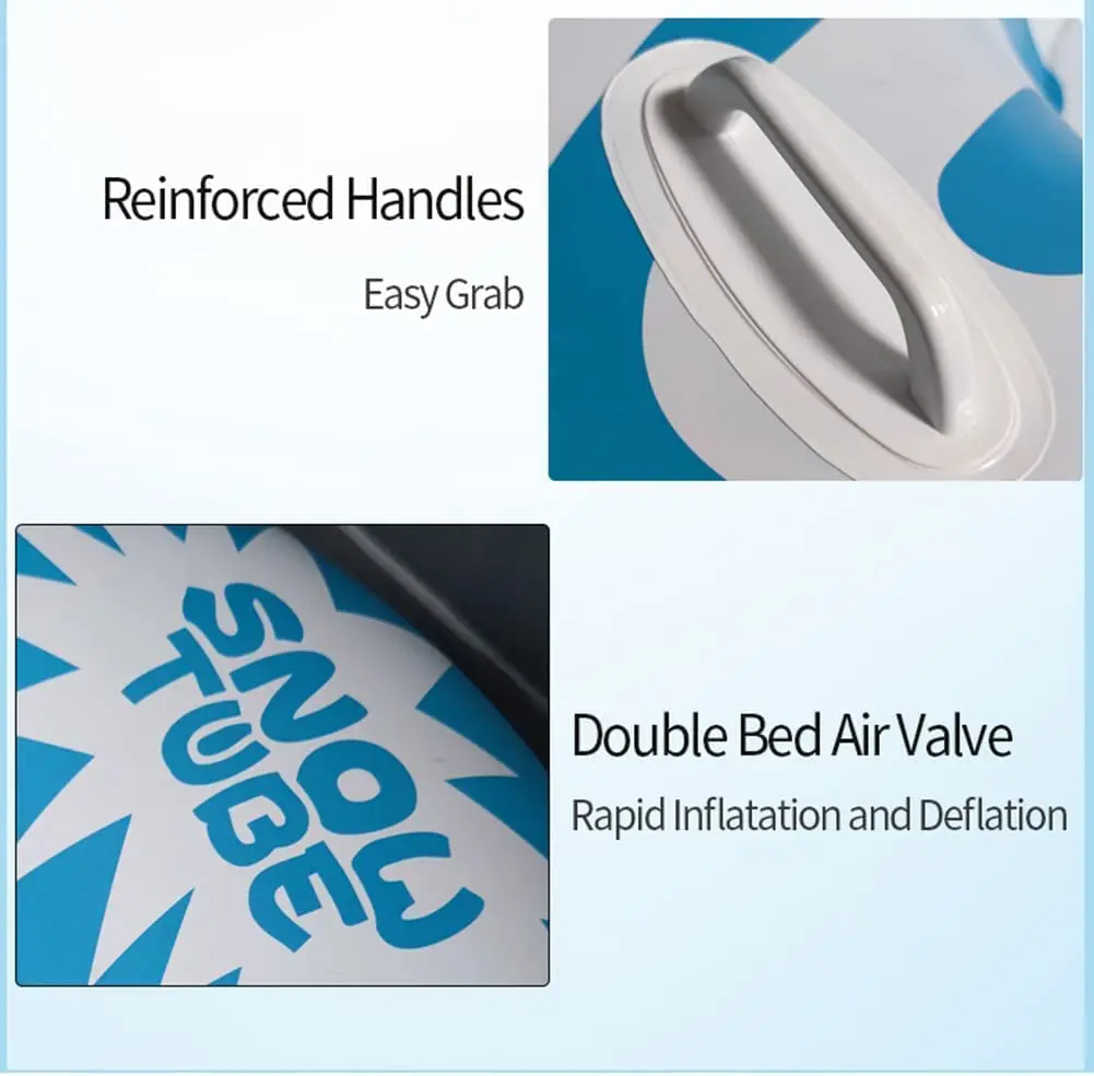 Winter Snow Tube - 47 inch Durable Large Inflatable Snow Sled Heavy Duty 0.6mm Handles Snow Rider