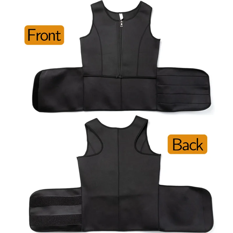 Sauna Sweat Jacket Suit Men Compression Vest Body Shaper Tummy Control Waist Trainer Slimming Hot Neoprene Thermo Weight Loss