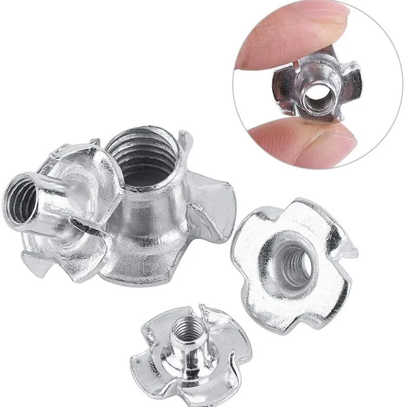 Factory Price M5 M6 M8 M10 DIN1624 Stainless Steel Four Claw t Nut Tee Nut with 4 Pronged
