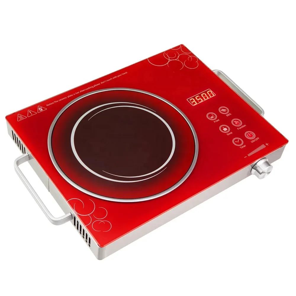 Glass Panel Black Red Colorful Fashion Design Electric Portable Ceramic Hob One Burner Induction Infrared Cooker Spare Parts