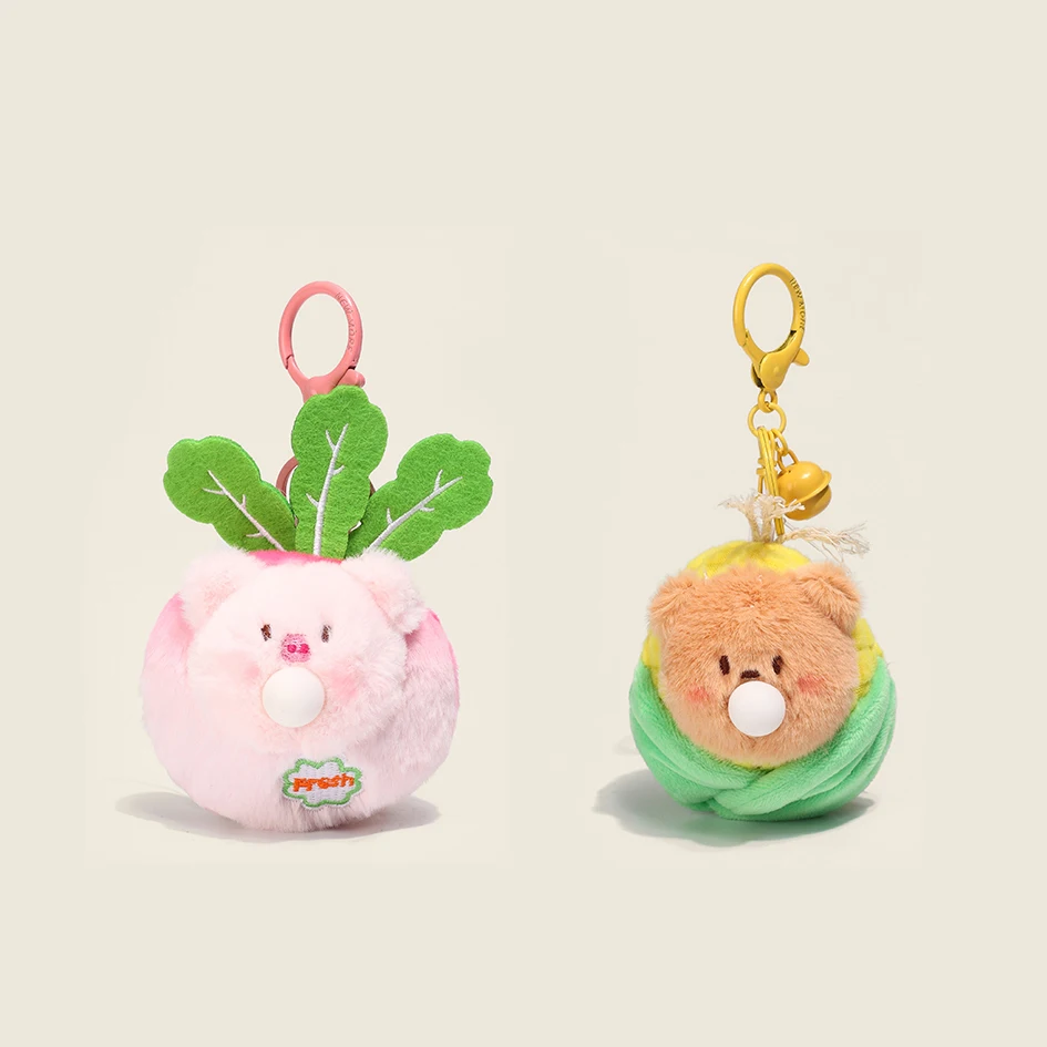 Hot-selling Cartoon Pendant Stuffed Animal Vegetable Bubbles Bag Prime Doll Plush Keychain Toy