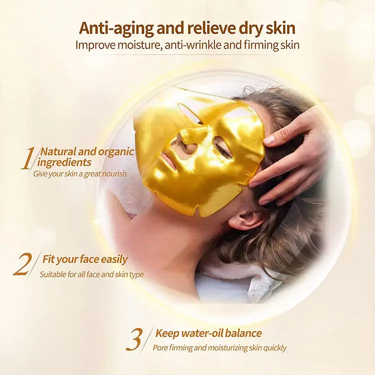 OEM ODM Collagen Anti Aging Moisture Nourishing Whitening Mask Sheet Korea 24K Golden Collagen Facial Mask