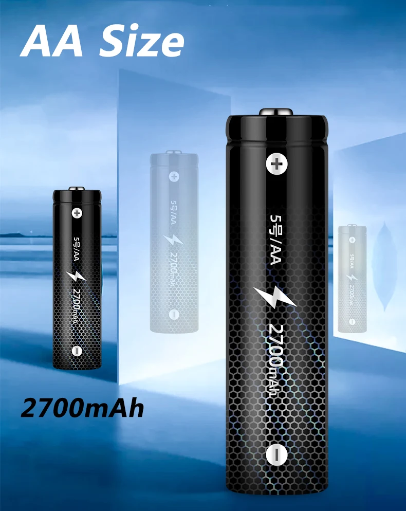 Doublepow OEM/ODM Grade A 1.2V 2700mah Nickel Metal Hydride AA Ni-MH Rechargeable Battery Cell For Consumer Electronics