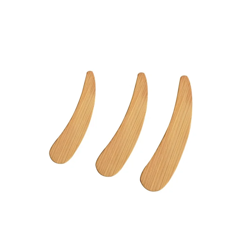 Wholesale 5*1.1cm 6*1.5cm 7*1.7cm Flatware Mini Wooden Bamboo Cosmetic Cream Spatula for Facial Mask Powder Mixing