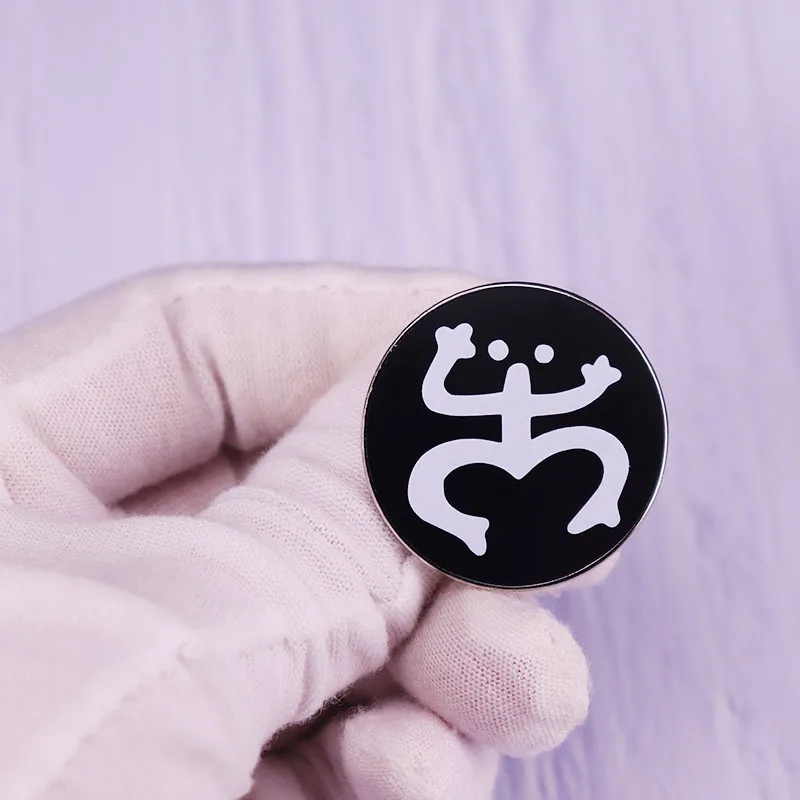 Coqui Taino Puerto Indian Tribe Logo Enamel Pin Frog Badge