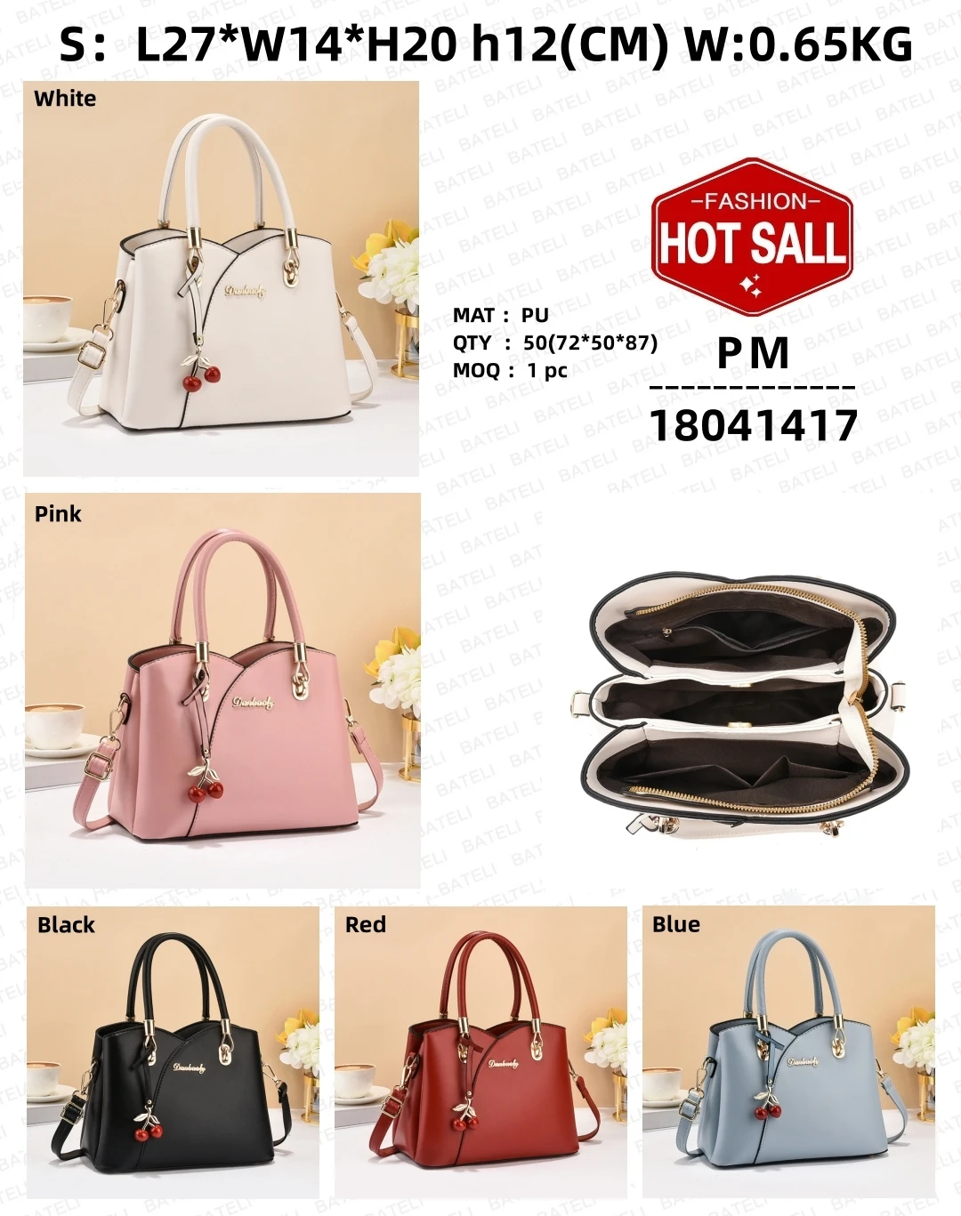 Little Fresh 2024 New Solid Color Pendant Fashion Versatile Soft Leather Shoulder Handbags Ladies Bags