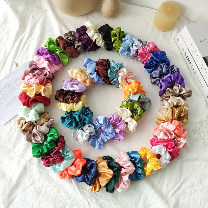 A variety of colors of ding ring rubber band head rope pig large intestine hair circle custom