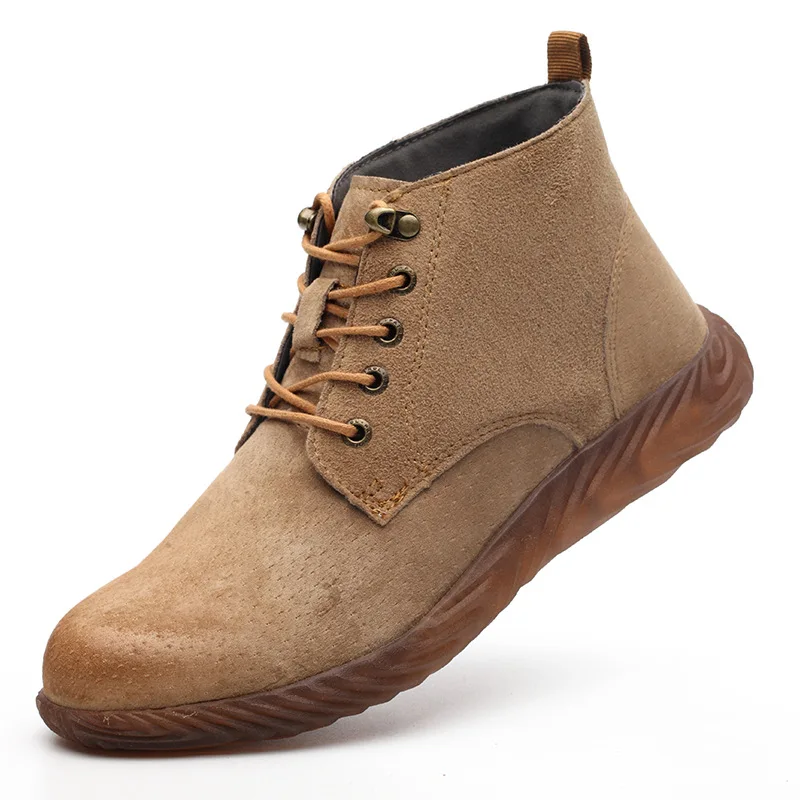 Новейший дизайн Функциональные мужские рабочие ботинки из натуральной кожи со стальным носком защитные ботинки