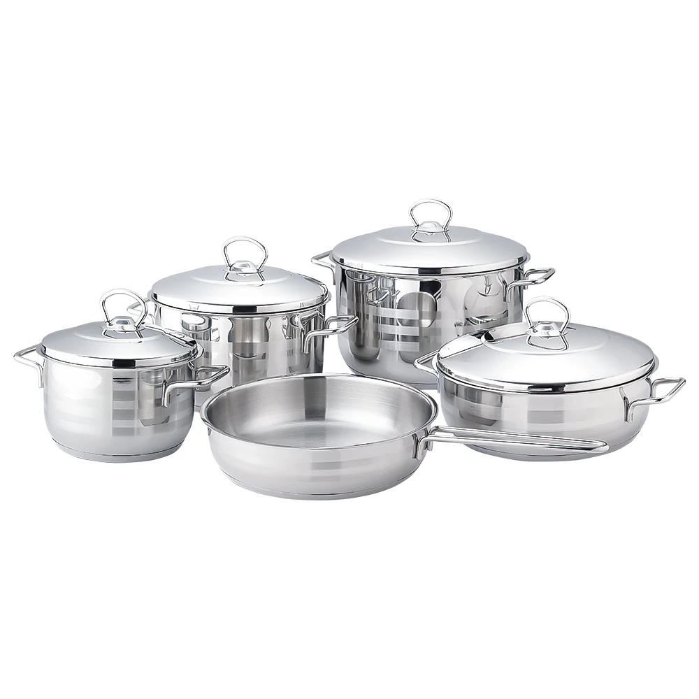 Modern High Quality Germany Kitchenware Stainless Steel Cookware Set Cooking Induction Pots And Pan Set