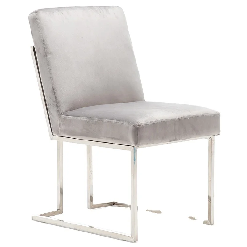 
Modern Luxury Upholstered Soft Back Velvet Dining Room Chair With Metal Leg 