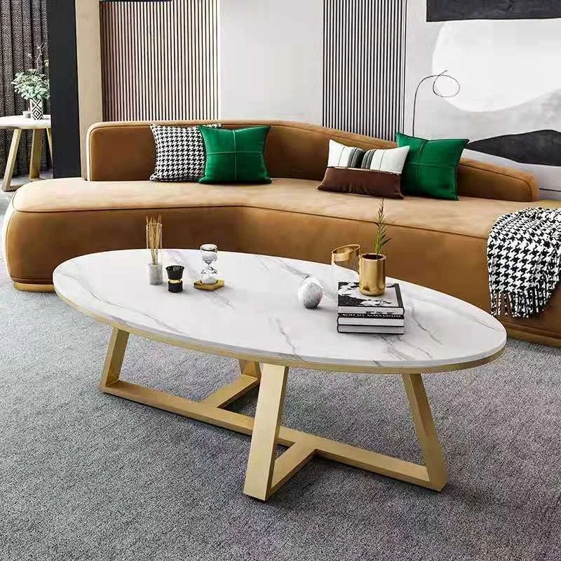 Factory Price Round Marble  Top Metal Frame Side Tea Cafe Coffee Table