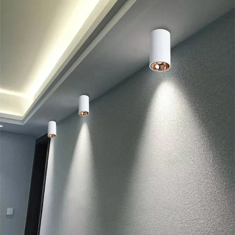 CSLIDO AC90-260V LED Lamp Indoor Lighting Surface Mounted Led Downlight 12W 15W 18W COB Ceiling Spot Lights
