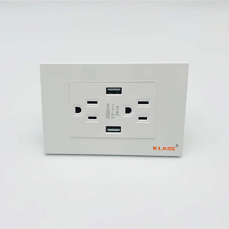 Good sells In Mexico wall outlet usb double socket  2.1A 5V