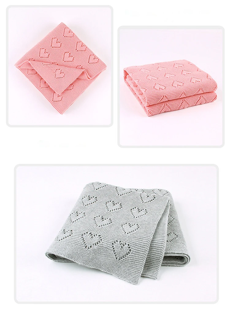 Wholesale Customize Cotton White Organic Baby Knitted Blanket