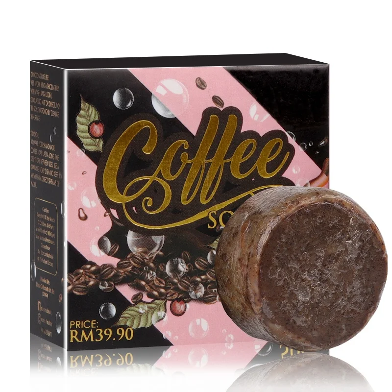 LIYALAN Private label Natural Organic Face Whitening Exfoliating Handmade Coffee Body Scrub Soap Bar
