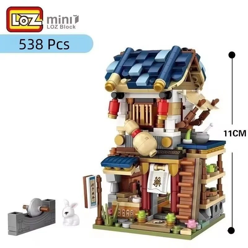 LOZ  kids diy educational creative simulation architecture street view shop model construction building block sets