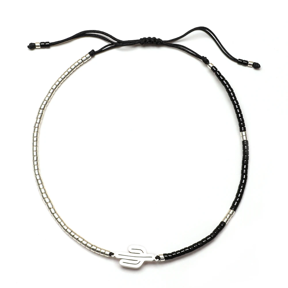 Cute Lucky Plant Cactus Charm Bracelet Women New Fashion MIYUKI Seed Beads String Handmade Jewelry Gift