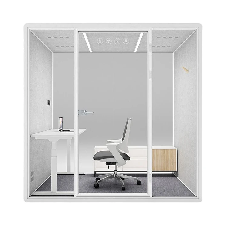 Soundproof Office Glass Booth Professional Working Office Phone Booth Portable Prefab Meeting Pod Cabin