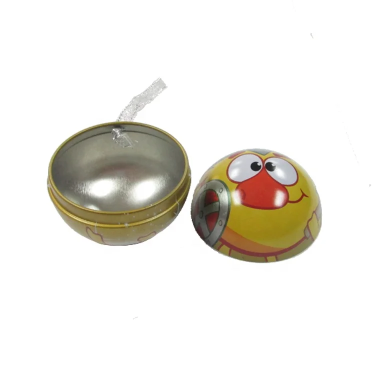Custom Printed Decorative Ball Shape Tin Box For Gift Packaging