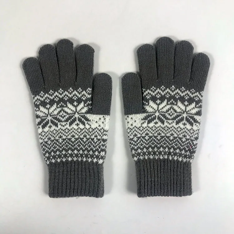 Wholesale Factory Knitted Magic Gloves Custom Jacquard Pattern With Finger Touching Screen
