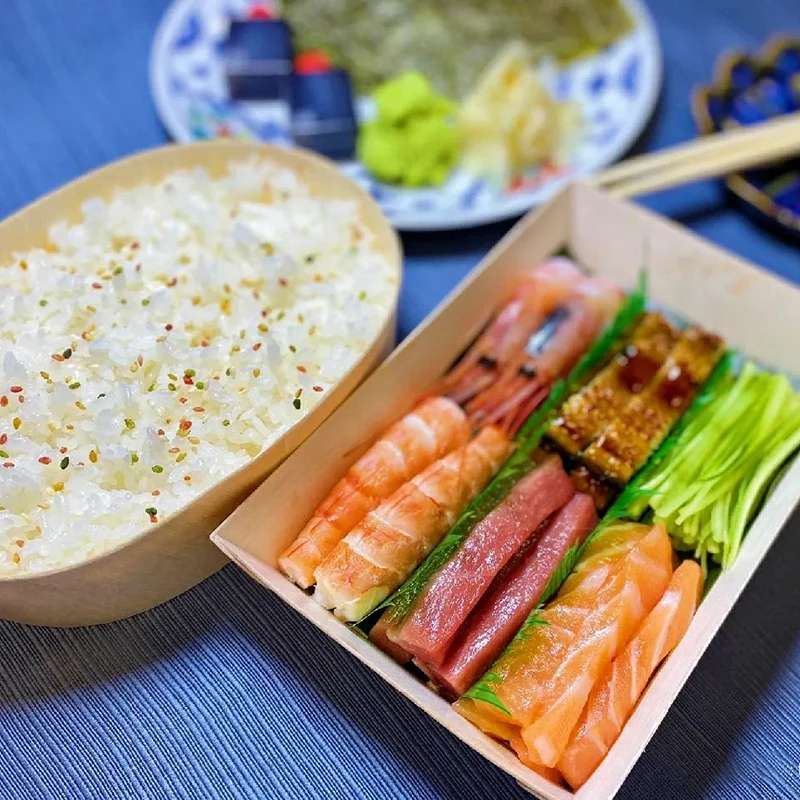 Biodegradable Disposable Wooden Lunch Bento Bakery Sushi Fruits Catering Meal Prep Food Container Takeaway Packaging Box