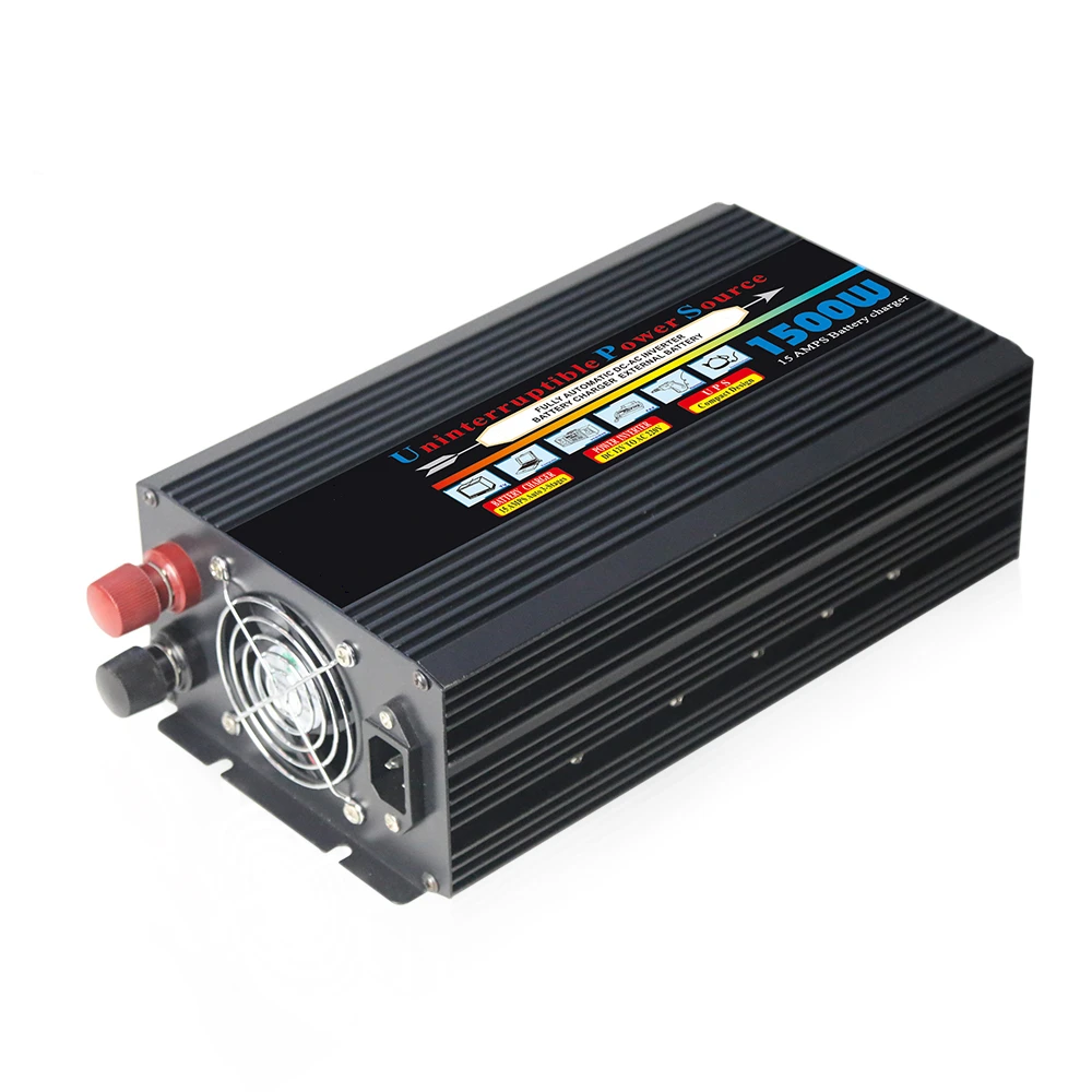 High Quality 1500W Peak Power 3000W 12V 24V to 110V 220V DC/AC Modified Sine Wave Power Inverter with UPS Function and Charger