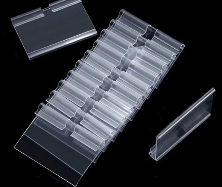 Free Sample Supermarket PVC Clear Plastic Price Tags Holders
