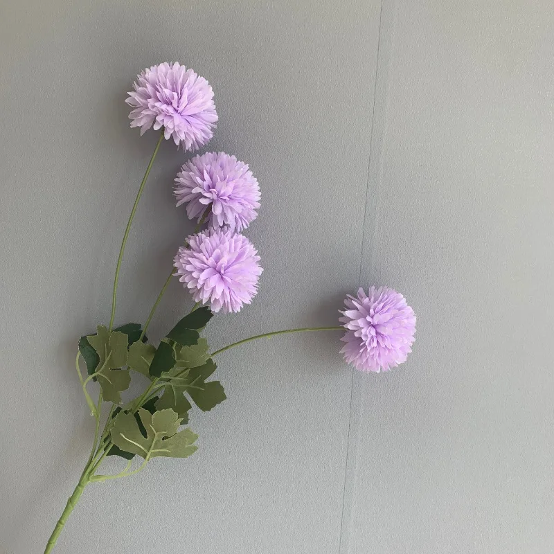 Wholesale Artificial Flower 4 Head Ball Chrysanthemum Crystal Onion Ball Wedding Floral Home Decoration