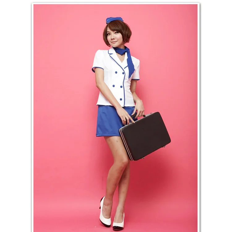 Female sexy flight attendant cos erotic underwear stewardess suit erotic uniform stewardess suit ladies role play suit