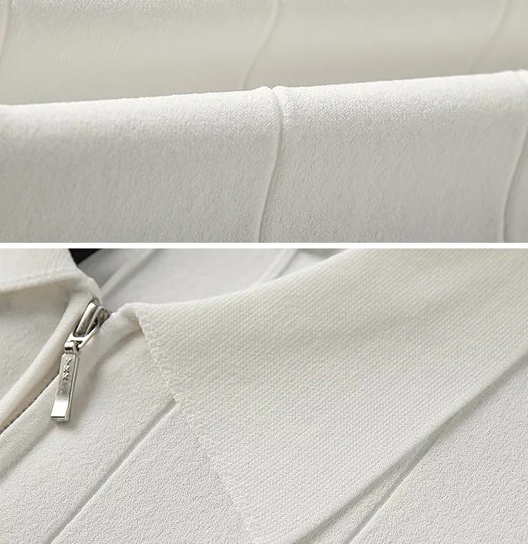 Shinesia Men Casual Zipper Kint Polo Tshirt Custom Men Cropped Pullover Quarter Half Zip Cotton knitted Polo T Shirt For Men