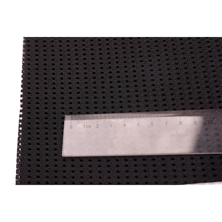 Tela de malla negra hecha punto deformacion 3D del aire del poliester / de nylon para el pano de malla de alambre de los zapatos