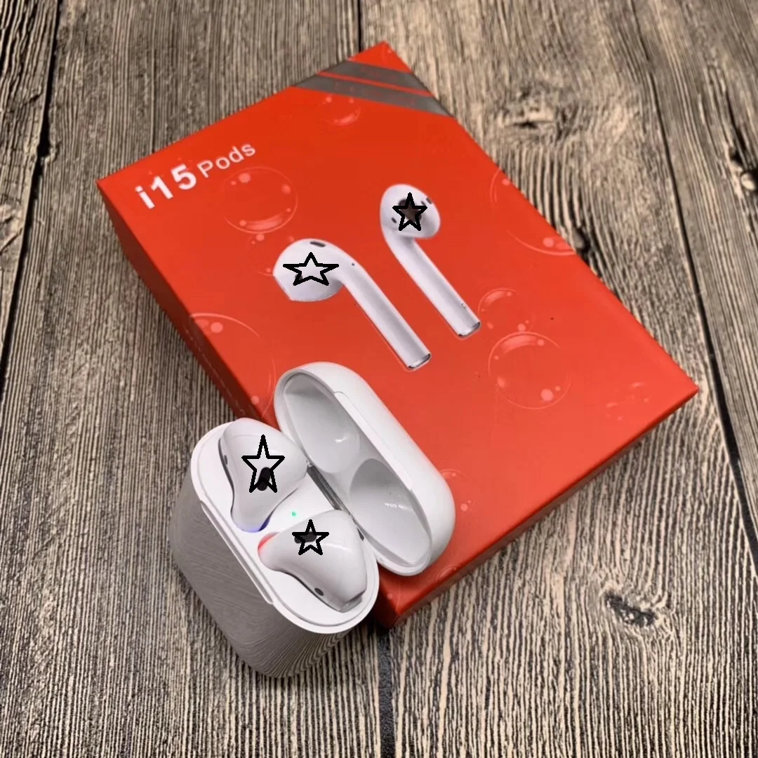 Blue tooth Headphones Wireless TWS i15 pods For iphone Built in Stereo Mic Charging Case i15 pods tws Earbuds pods inpods 12