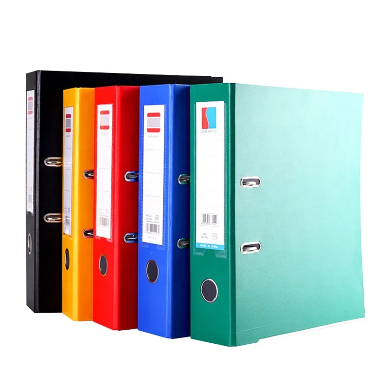 Single color custom paper A4 size lever arch file folder with 2 holes metal clip for documents storage filling