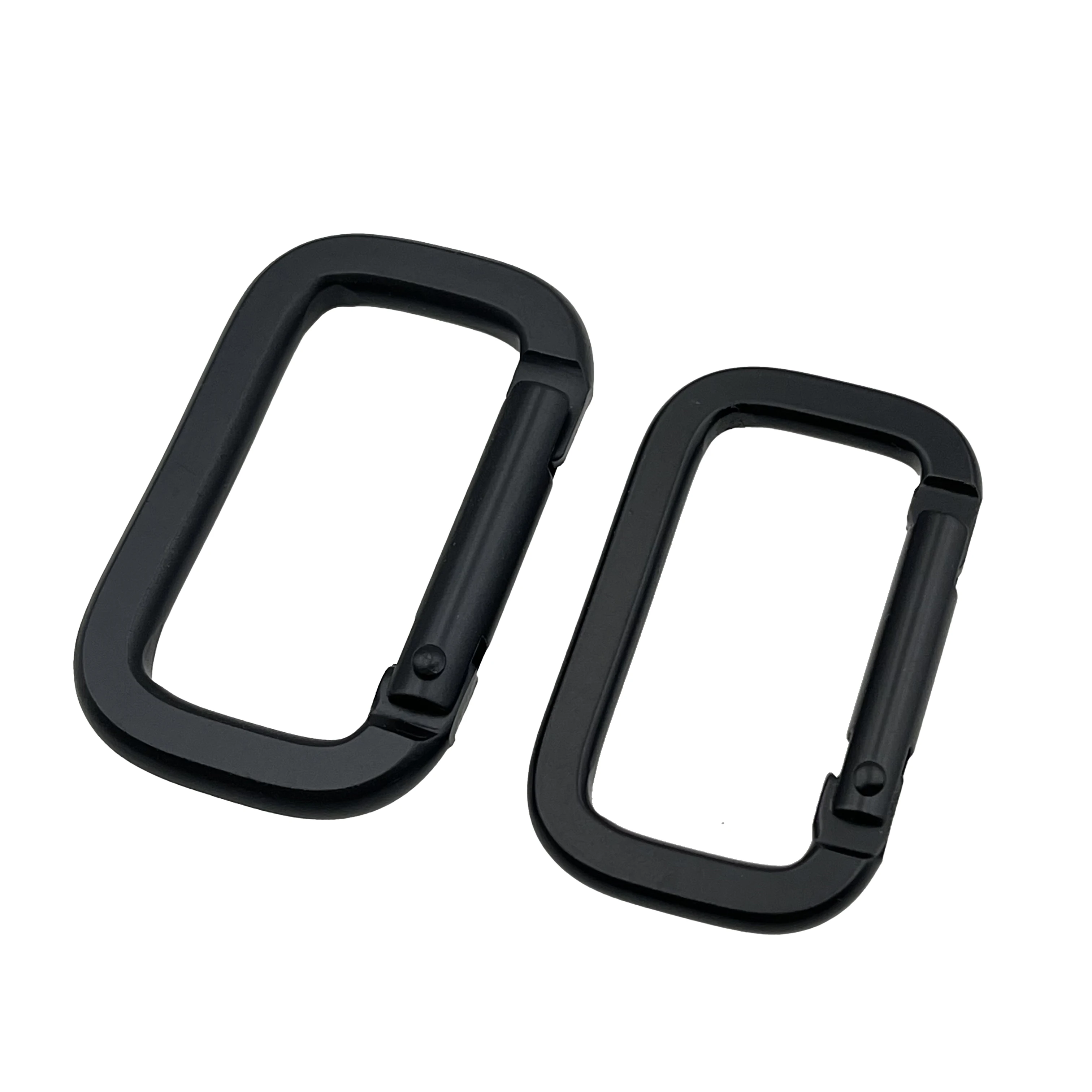 High quality 50mm Aluminum Black Carabiner Rectangle Carabiner Clip Square Alloy hook Ring Spring Lock for Outdoor Climbing