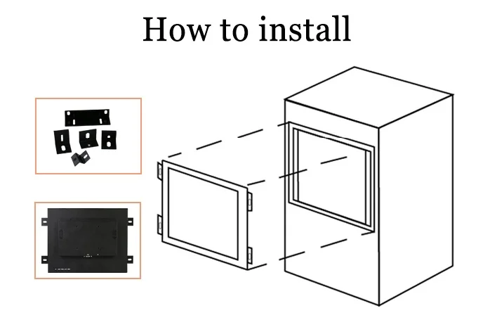 IP65 Protection 19 inch Capacitive Touch Screen Square Monitor Multi Touchscreen LCD Display with VGA DVI BNC AV TV Output