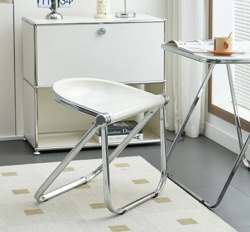 Popular Minimalist Hotel Cafe Stool Restaurant Party Event Banquet Transparent Plastic Acrylic Folding Coffee Dining Chair