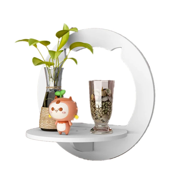 Wall-Mounted Decorative Hexagon Storage Rack PVC Floating Shelves Flower-Shaped Home Storage for Room Decor Rack Shelf