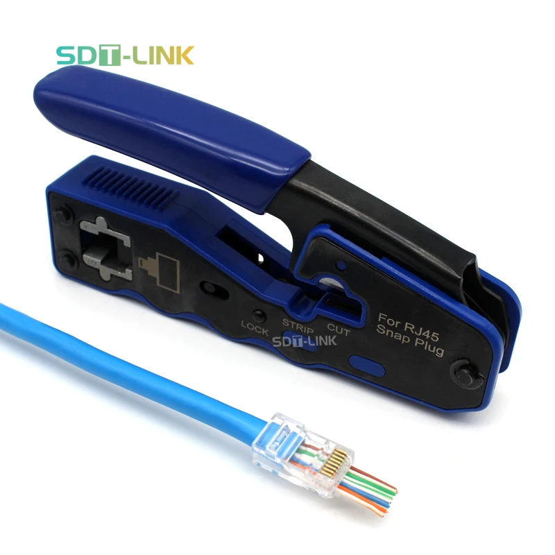 Заводские соединительные инструменты Rj45, сетевые сети Cat6 Cat6a, обжимные клеммы, кабельный рукав Rj 45, проходной обжимной инструмент