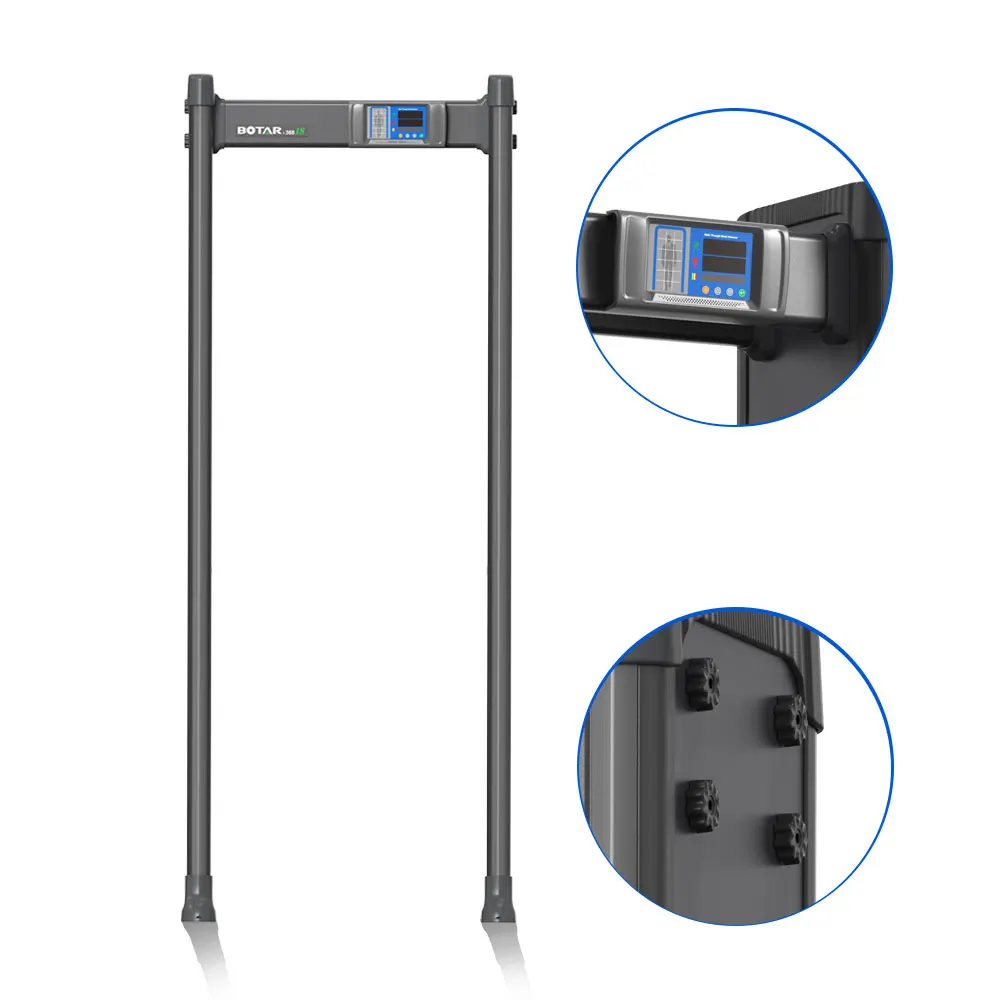 BOTAR 2022 Factory Direct 6/18/33 Zones 7 Inch Digital Security Walk Through Metal Detector For Embassies