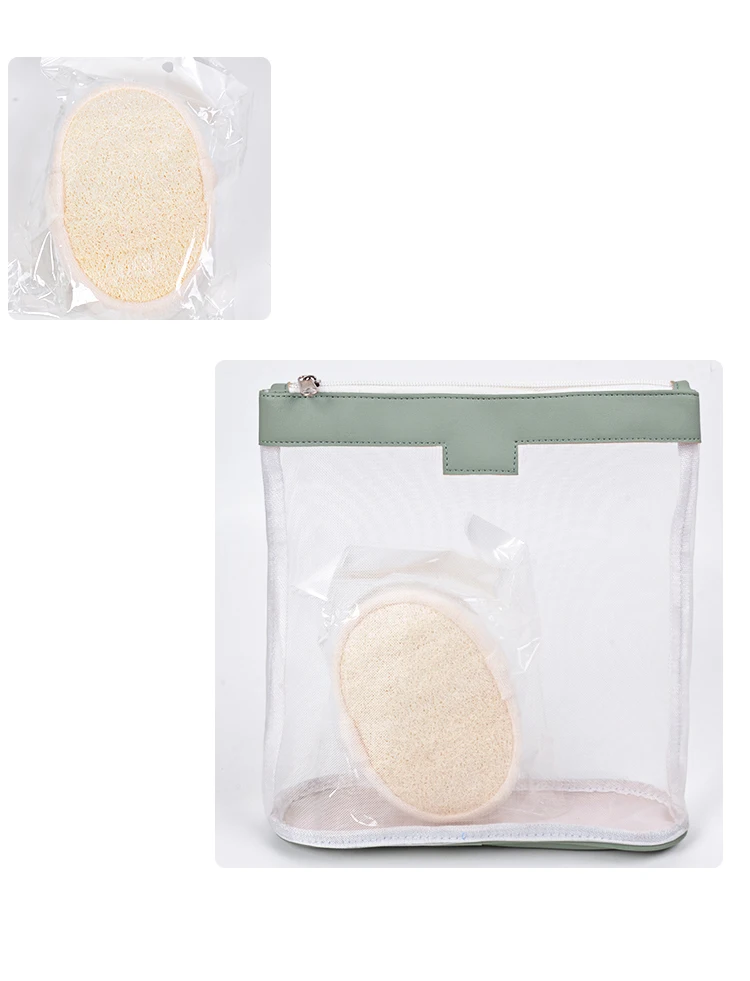 5 pcs eco-friendly loofah bath ball & bath towel & body scrub in one set mesh bag nylon bag
