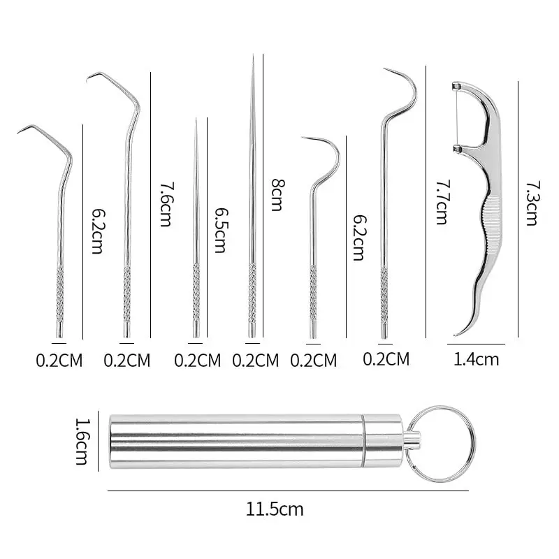 Eco Friendly 4 Pieces Portable Titanium Stainless Steel Metal Travel Outdoor Pocket Toothpick