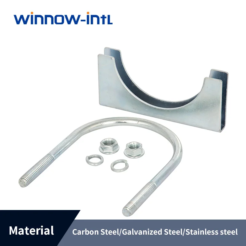 China Manufacturer M8 M10 Zinc Plated U Bolt  Heavy Duty Exhaust Hose Clamp