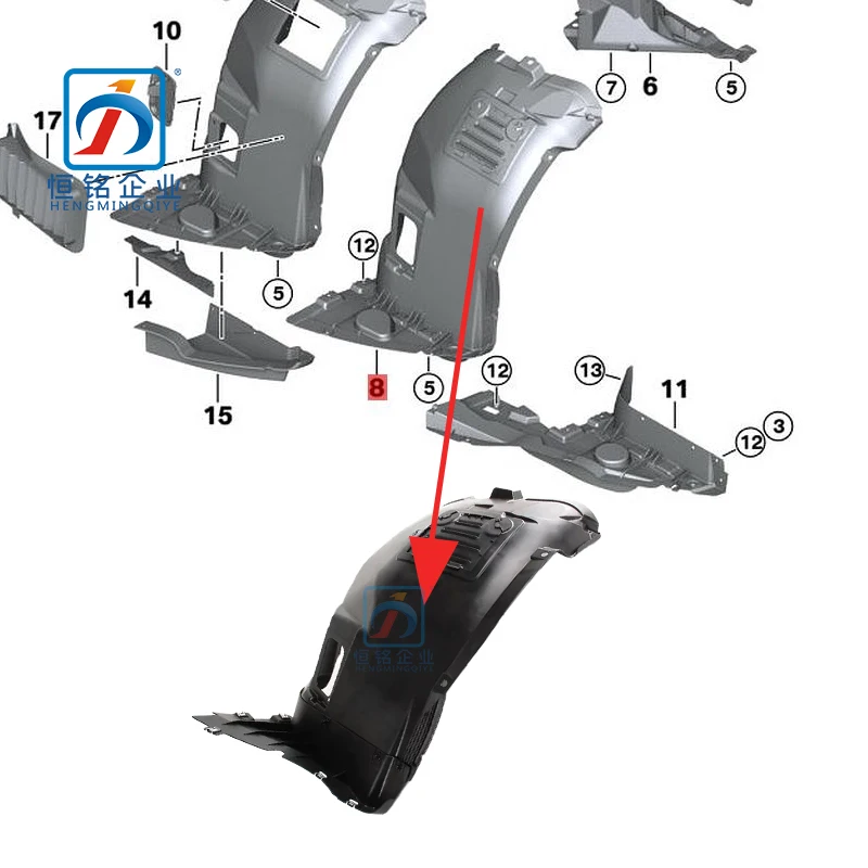 Automotive Parts  Left side FRONT FENDER INNER  Liner PLATE  FOR BMW  3 Series E90 5171 8040 101