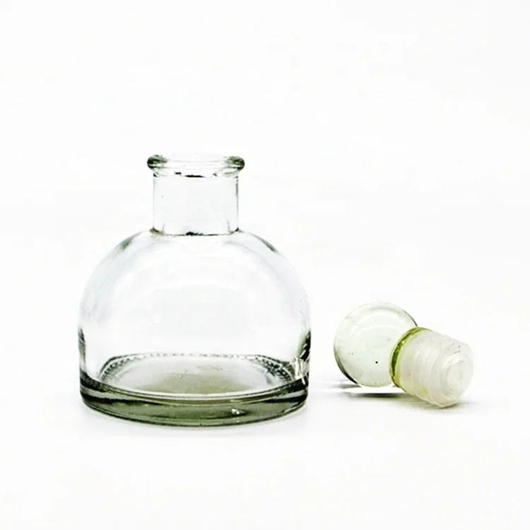 New 50ml 150ml 200ml Glass Round Reed aroma sticks holder diffuser professional Bottle with private label Glass Ball Stopper Cap