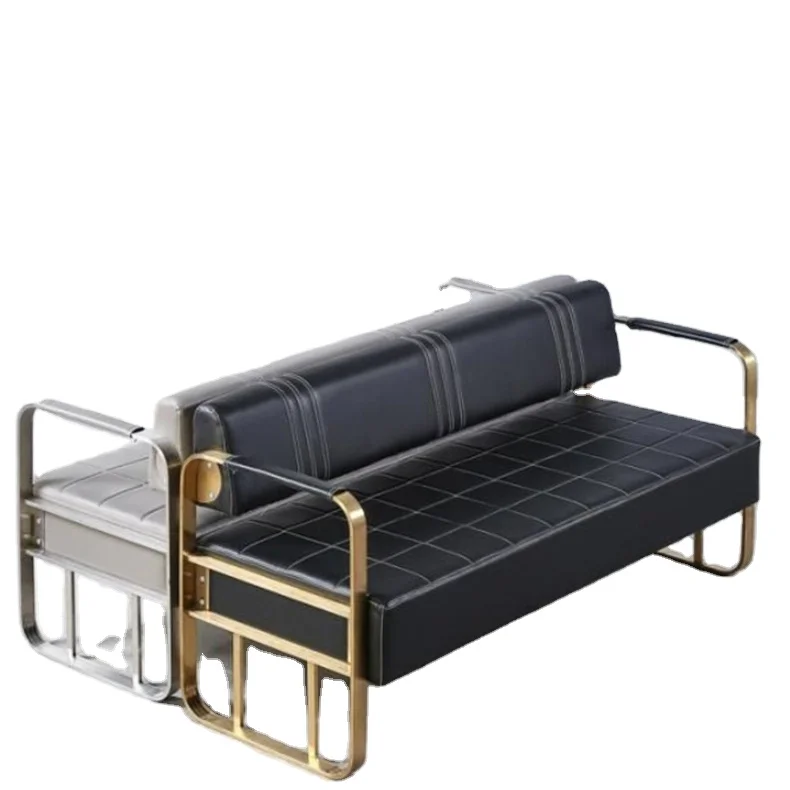 Gold Modern light luxury wrought iron salon furniture waiting sofa