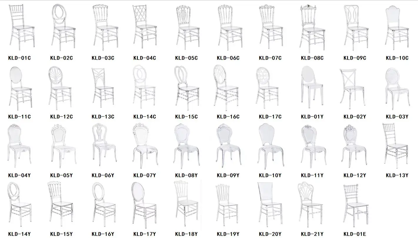 Wholesale Factory Price Plastic Acrylic Hotel Banquet Chair Stackable Transparent Clear Crystal chair